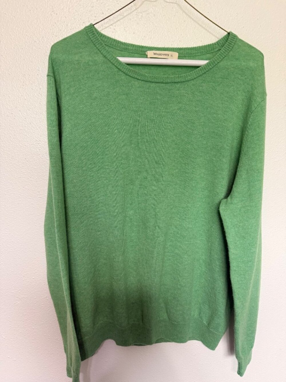Woolovers Sweater Green Merino Wool/Cashmere Womans XL
